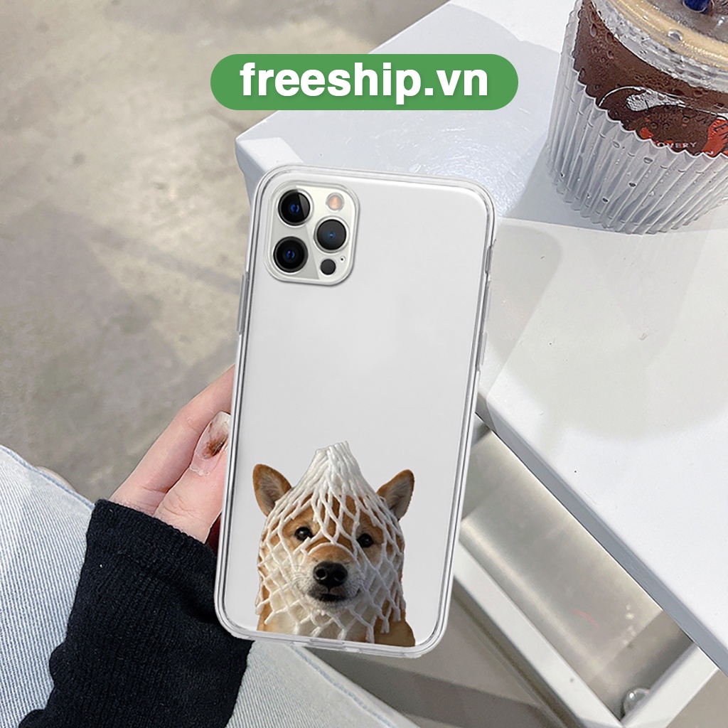 Ốp điện thoại iphone chó ngây ngô siêu đáng yêu dễ thương cạnh vuông cho 6/6splus/7/7plus/8/8plus/x/xr/xs/11/12/13thương