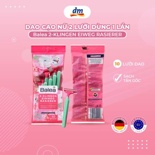 Dao cạo nữ 2 lưỡi dùng 1 lần Balea 2-Klingen Einwegrasierer, 5 cái, 10 cái - hàng nhập khẩu Đức