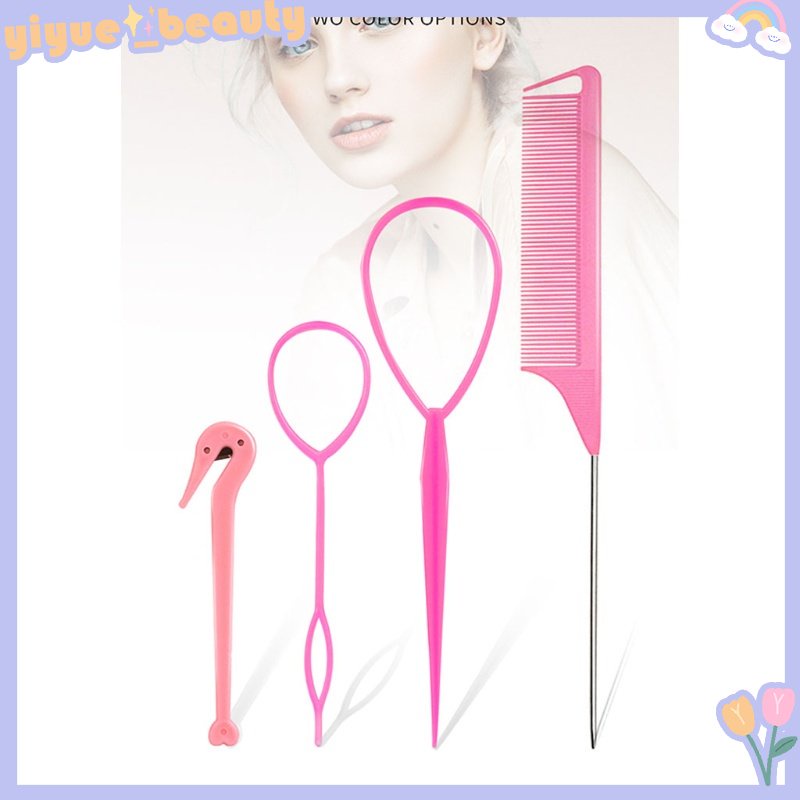 Set 4 Dụng Cụ Bện Tóc Hình Chuột Bằng Kim Loại