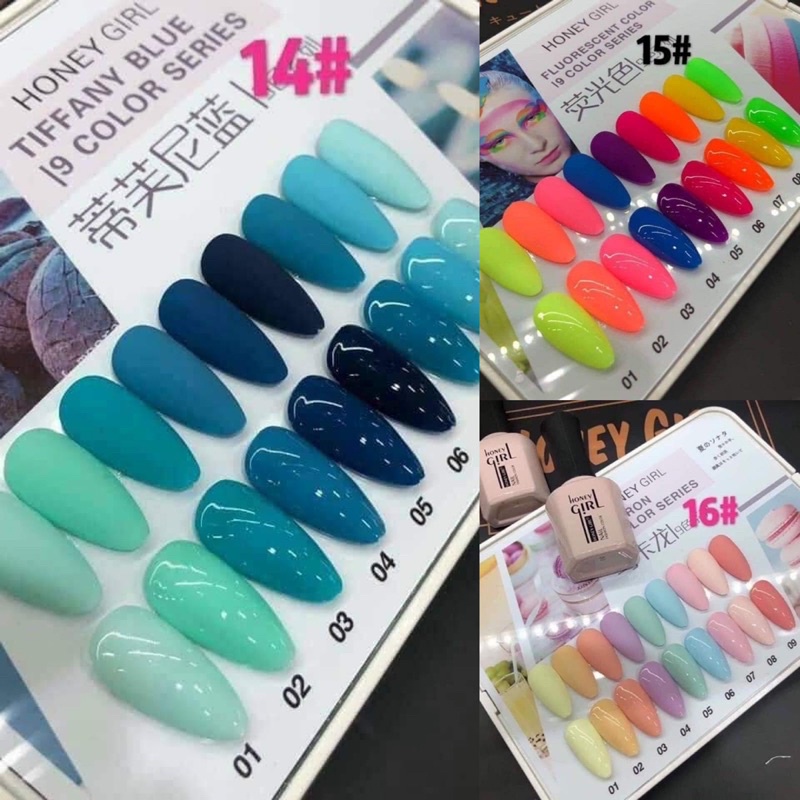 Sơn honey girl, set sơn mini 9 màu honey girl tặng bảng màu