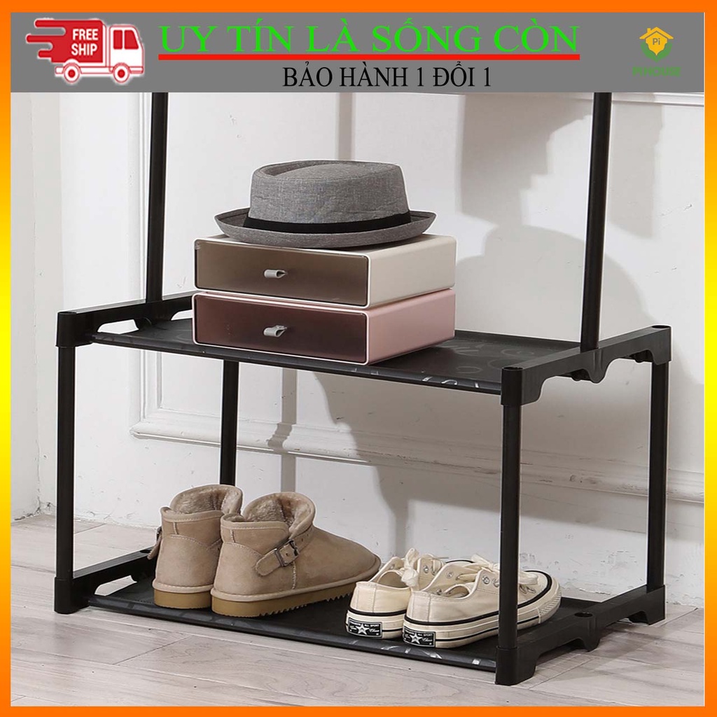 Giá treo quần áo PiHouse 3 tầng có bánh xe khung thép sơn tĩnh điện nhập khẩu