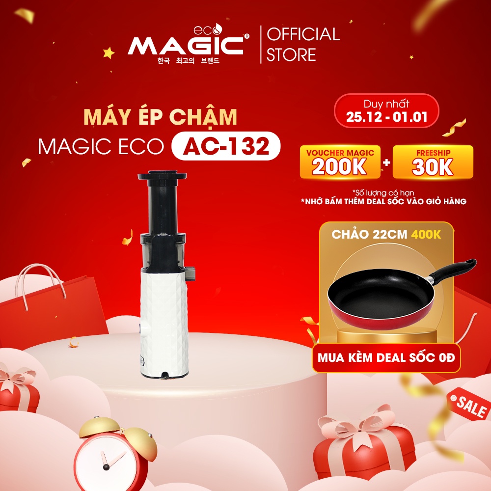 Máy ép chậm thế hệ mới Magic Eco AC132 MADE IN THAILAND,lưới lọc 2 tầng,giảm ít tiếng ồn,bảo hành chính hãng