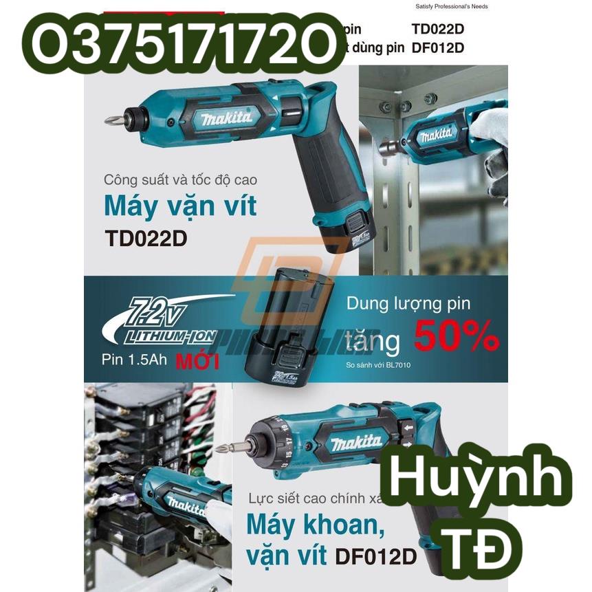 Combo Máy vặn vít dùng pin chính hãng Makita DF012 DSE 7.2V.