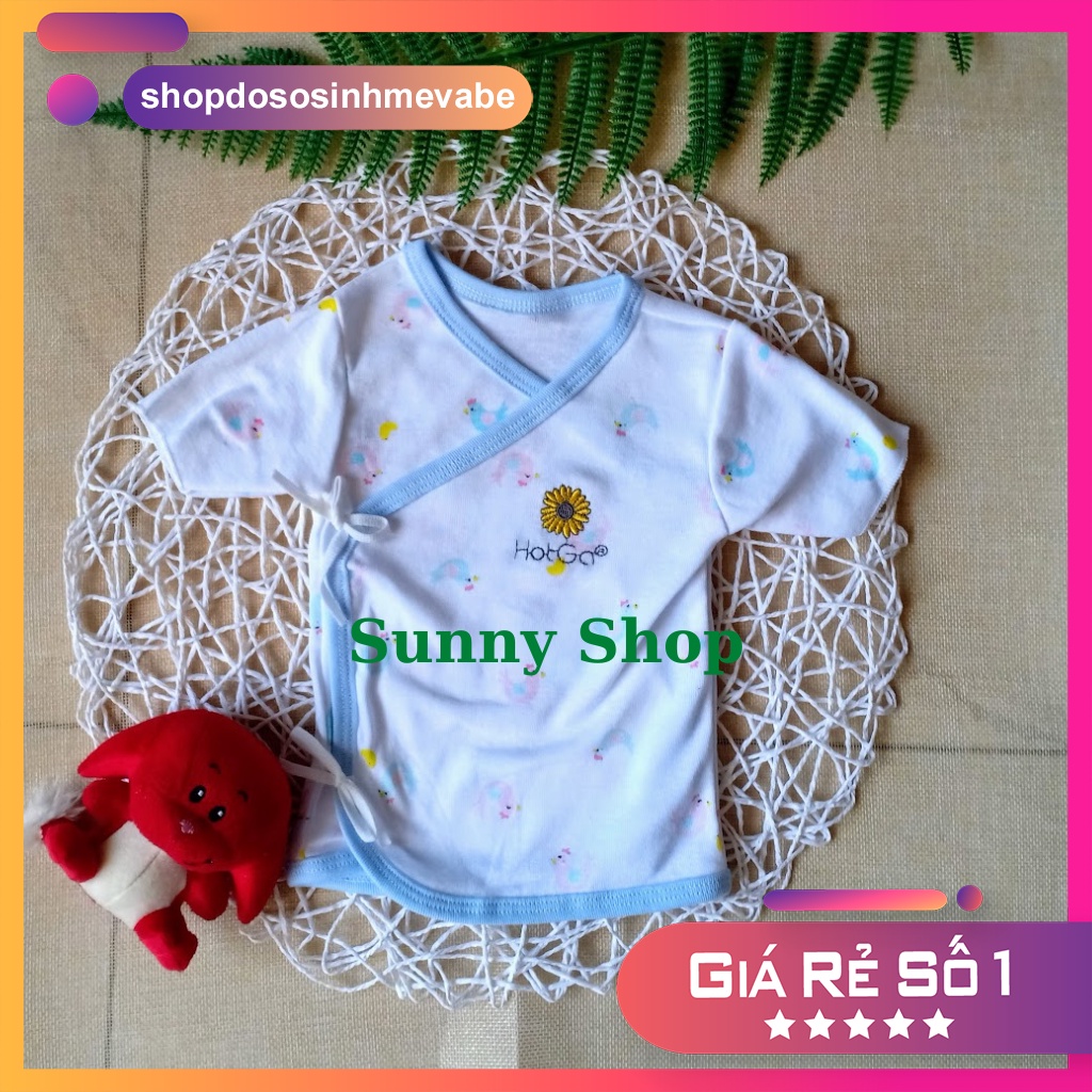 Áo cột dây TAY NGẮN HOTGA cho bé sơ sinh dưới 5kg, Áo buộc dây tay cộc cho em bé