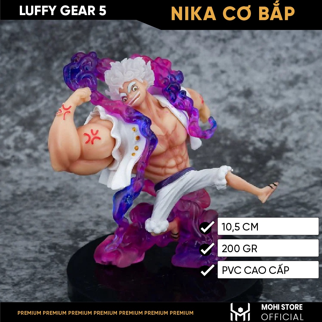Mô hình One Piece - Figure Luffy Gear 5 Nika bản cơ bắp cao 11cm no BOX