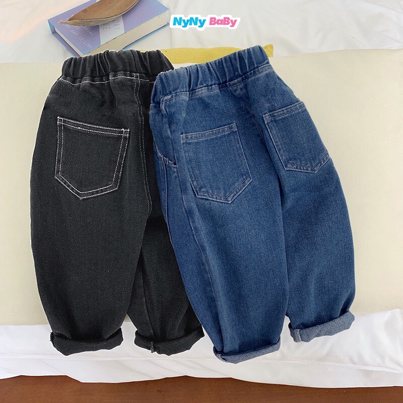 Quần jean cho bé trai bé gái form baggy vải jean mềm nyny baby phong cách - ảnh sản phẩm 8