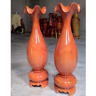đôi bình gỗ mít cao 41cm x 12cm