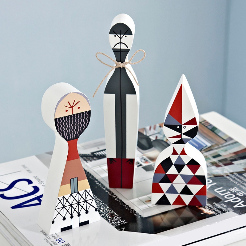 Set 3 Mô Hình Búp Bê Gỗ Số 4 Dùng Để Trang Trí Nhà Cửa