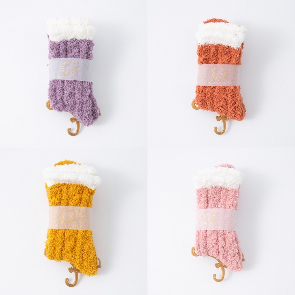 Vớ Lông Cừu San Hô Dày Dặn Giữ Ấm Mùa Thu Đông Phong Cách Nhật Bản Cho Nữ