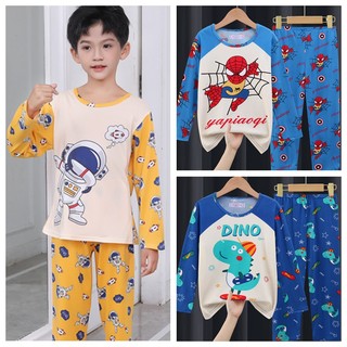 Bộ Đồ Ngủ In Hình Khủng Long Hoạt Hình Dễ Thương Cho Bé Trai + Gái