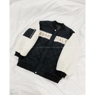 Áo Bomber ESSENTIAL Phối Tay Lông Cừu