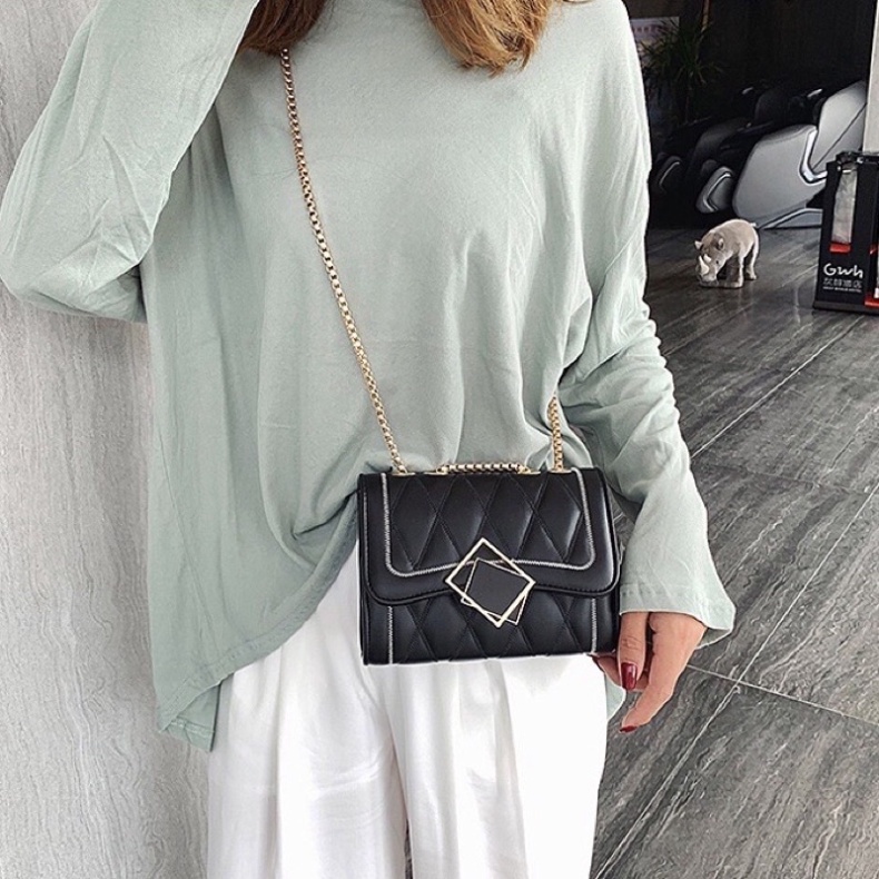 Túi xách nữ đeo chéo khoá gương phong cách hàn quốc Jellyshop