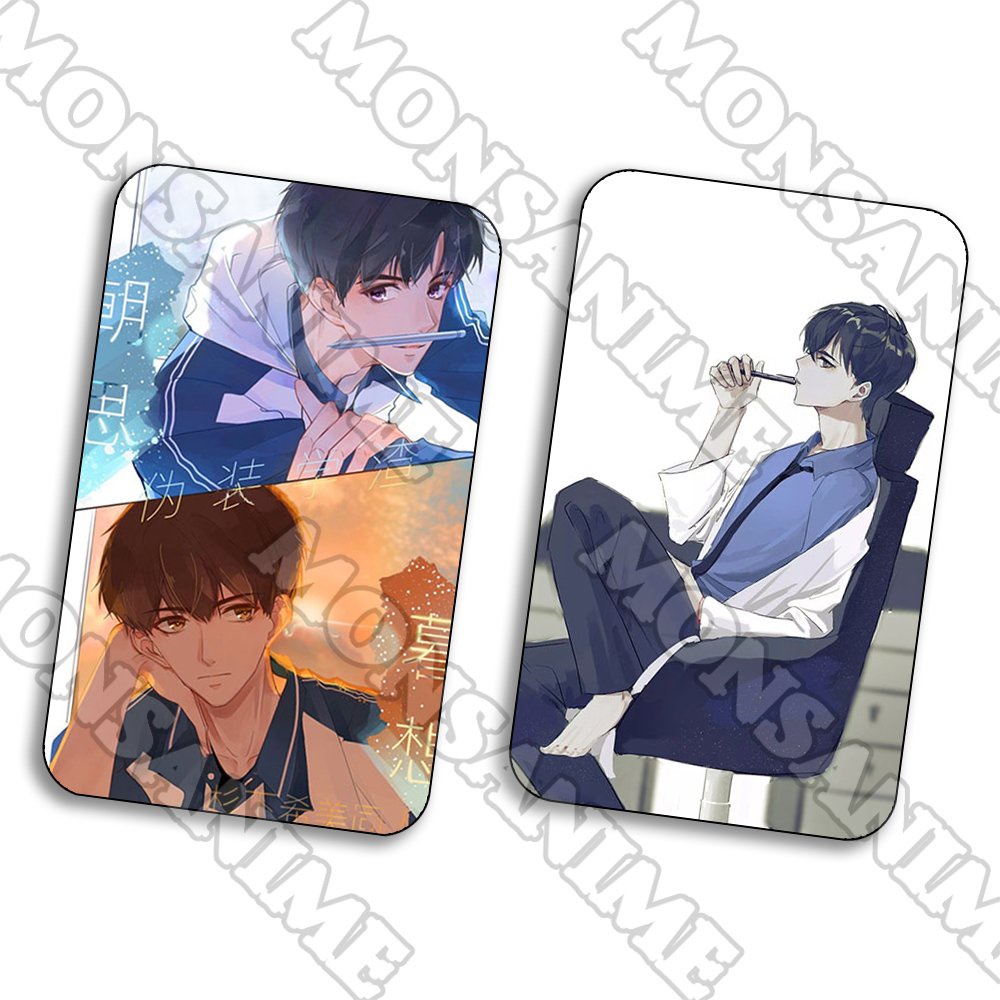 Ảnh card bo góc in hình NGỤY TRANG HỌC TRA ver SÂN CỎ BL manhwa thẻ bo viền 5*8cm anime chibi sưu tầm 1 tấm