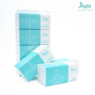 Chính hãng 8 gói giấy rút lụa JinJin 4 lớp ( 400 tờ 1 gói)
