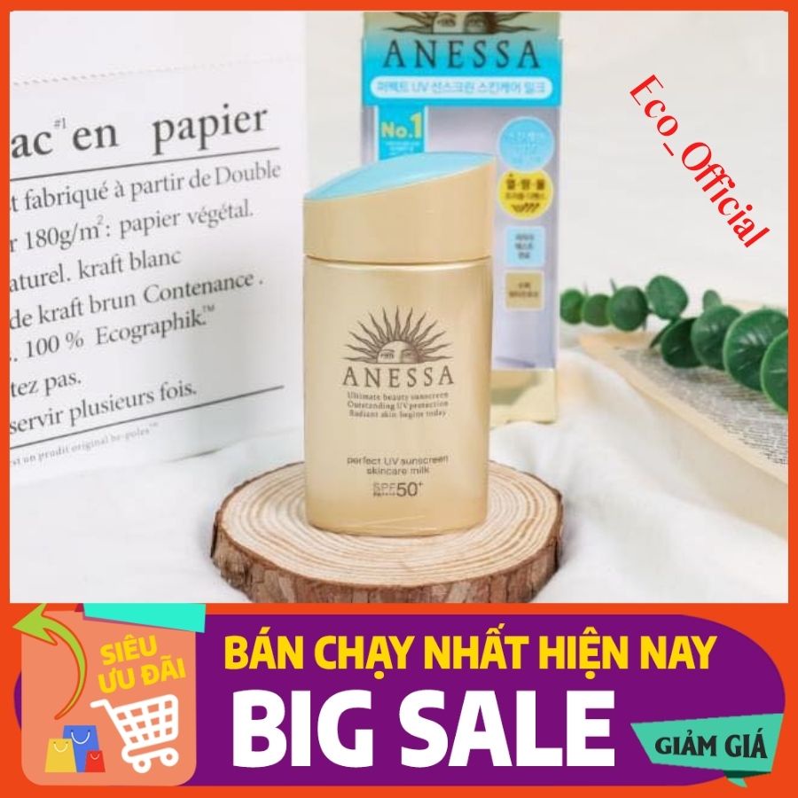 Kem chống nắng Anessa 60ml Perfect UV Nhật Bản dành cho da dầu da mụn, Milk 60ml