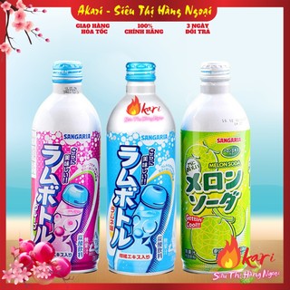 Nước soda sangaria 500g nhật bản có ga 3 vị nho, dưa lưới, soda