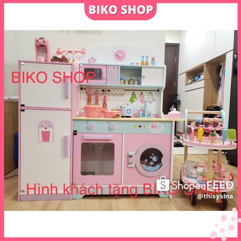 Đồ chơi bếp bằng gỗ màu hồng 101cm cho bé - Đồ chơi gỗ cho bé - Biko Shop