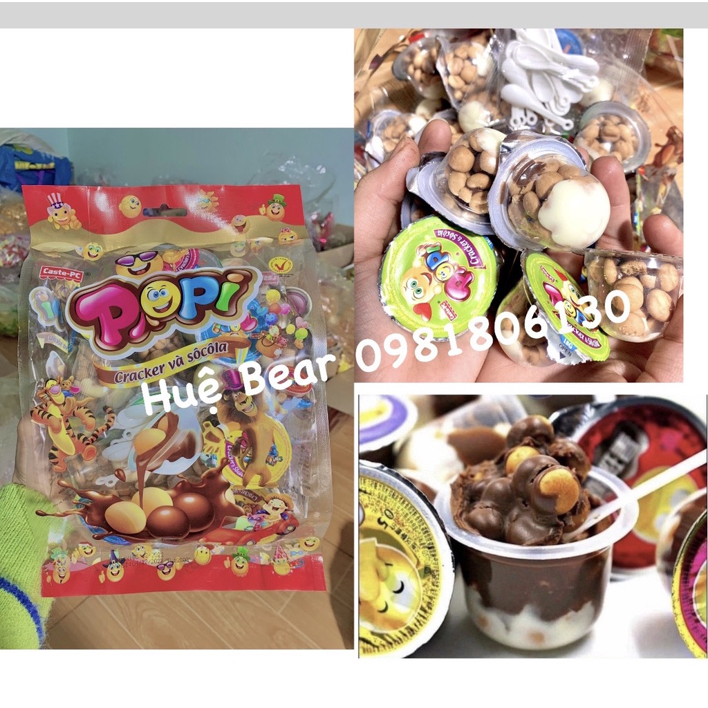 Bịch bánh quy viên socola kèm thìa poppit