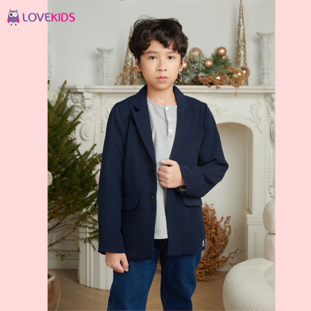 Vest bé trai Lovekids, kiểu dáng basic,  màu đen, xanh navy, size từ 7 đến 12 tuổi