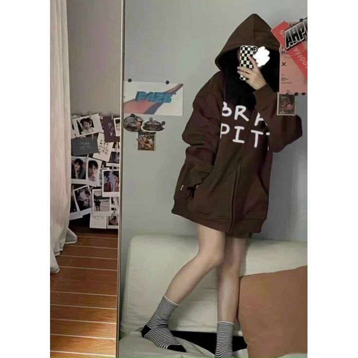 Áo Khoác Nỉ Nữ Nón Lớn Trùm Đầu In Chữ Phong Cách Trẻ Trung Thời Trang Mới NEW UNISEX