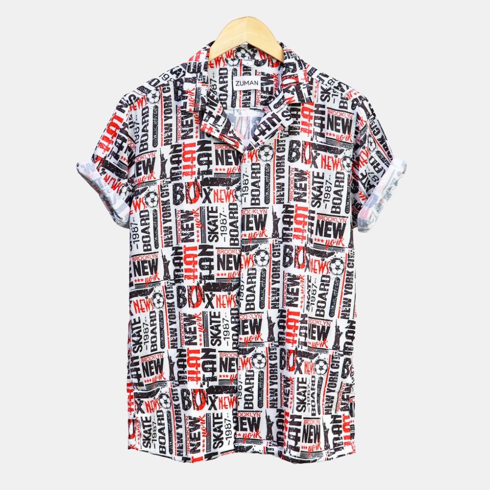 Áo sơ mi họa tiết nam tay ngắn NEW YORK SHIRT ASM113 cao capsiêu chất, chất lụa cao cấp