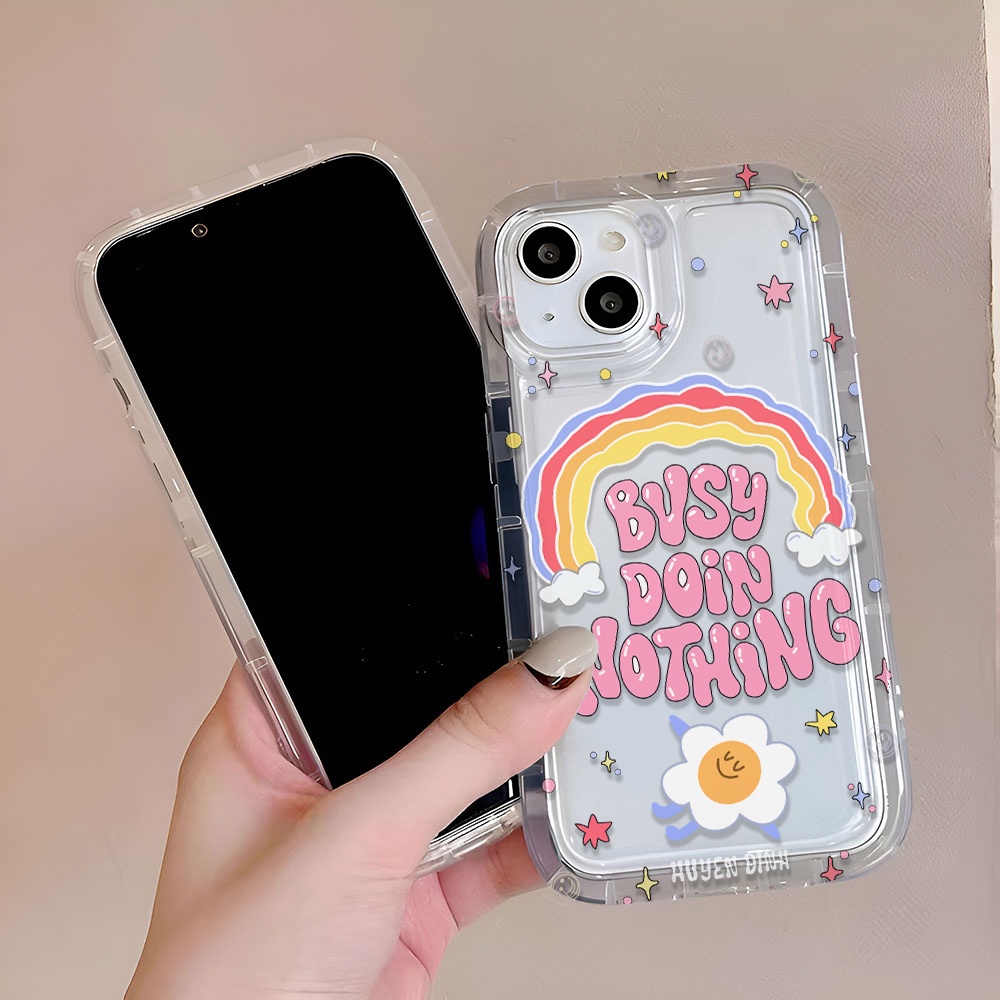Ốp Điện Thoại Trong Suốt In Chữ Cầu Vồng Cho iphone 14promax 11 13 12 7Plus X XS Max