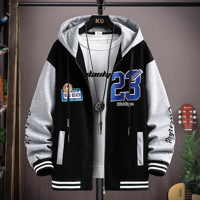 Áo khoác liền mũ hoodie số 23 họa tiết logo trên áo thời trang Zenkocs3 MEN JK 071 V2