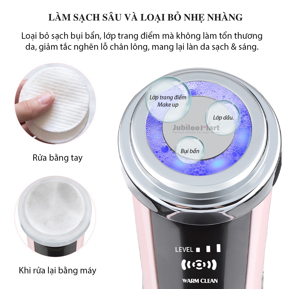 Máy điện di đẩy tinh chất ion âm dương dưỡng trắng da Boorui, massage EMS nâng cơ mặt giúp làm sạch và trẻ hóa làn da