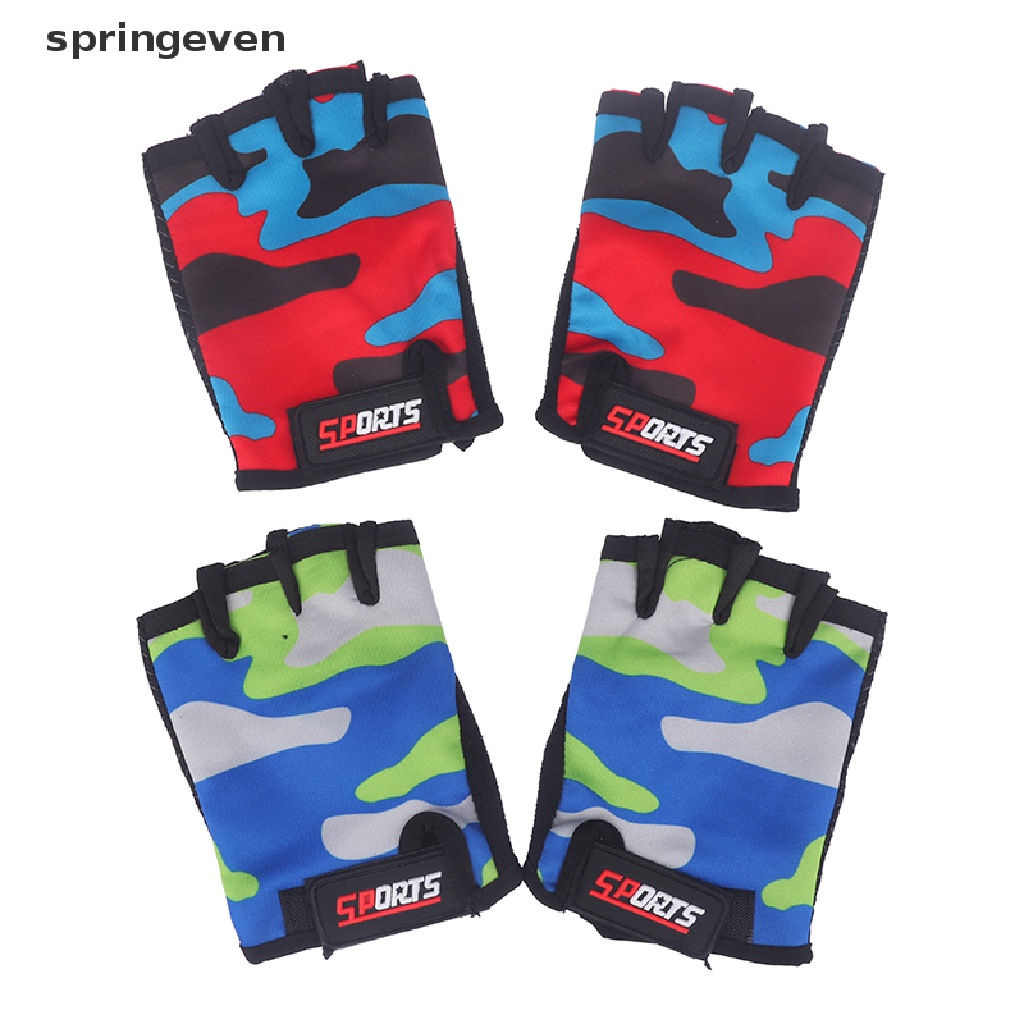 Găng Tay Nửa Ngón Co Giãn Chống Trượt Dành Cho Trẻ Em