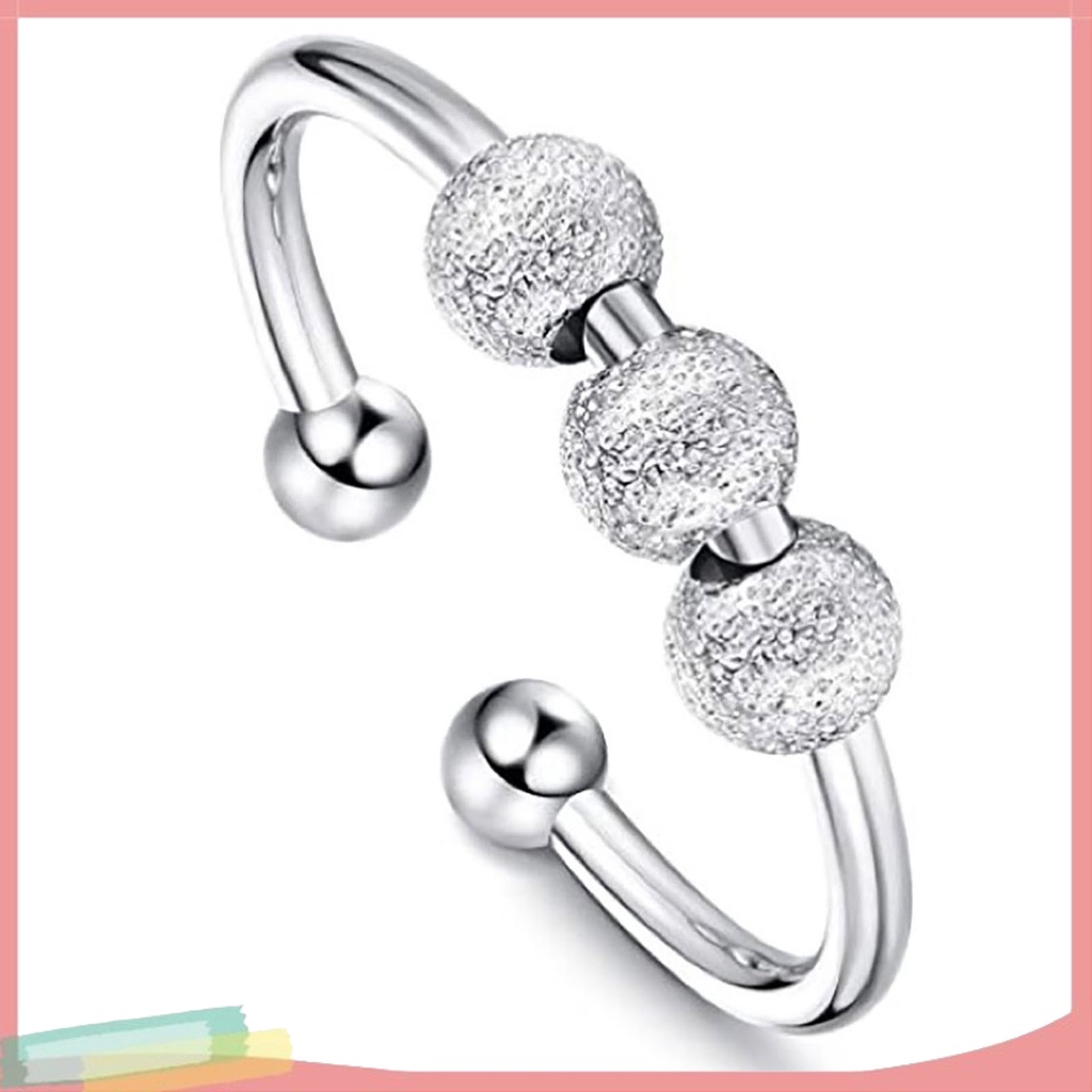 Nhẫn hợp kim trang trí hạt tròn có thể điều chỉnh kích thước