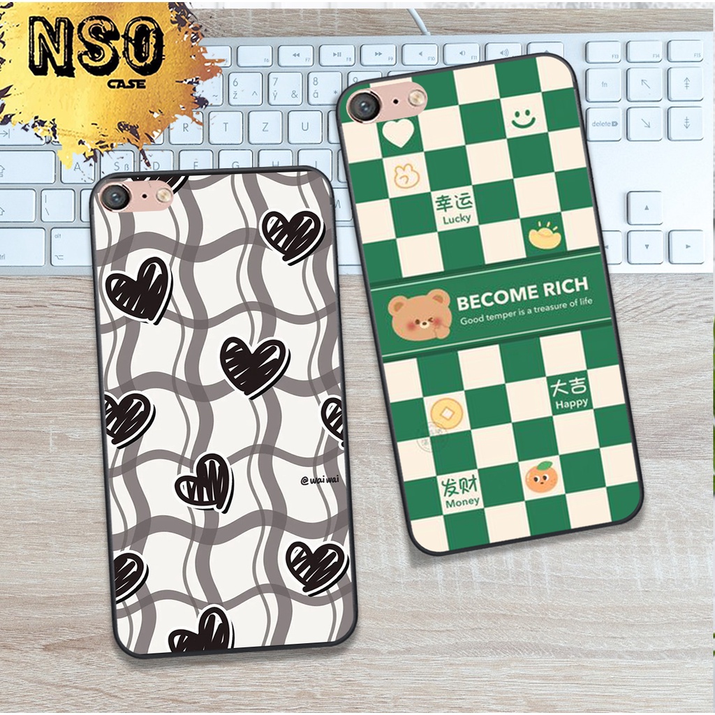 Ốp Vivo Y71 / Y83 / Y51 In Hình Họa Tiết Ca Rô Kẻ trái tim đẹp dễ thương Hot Trend 2023