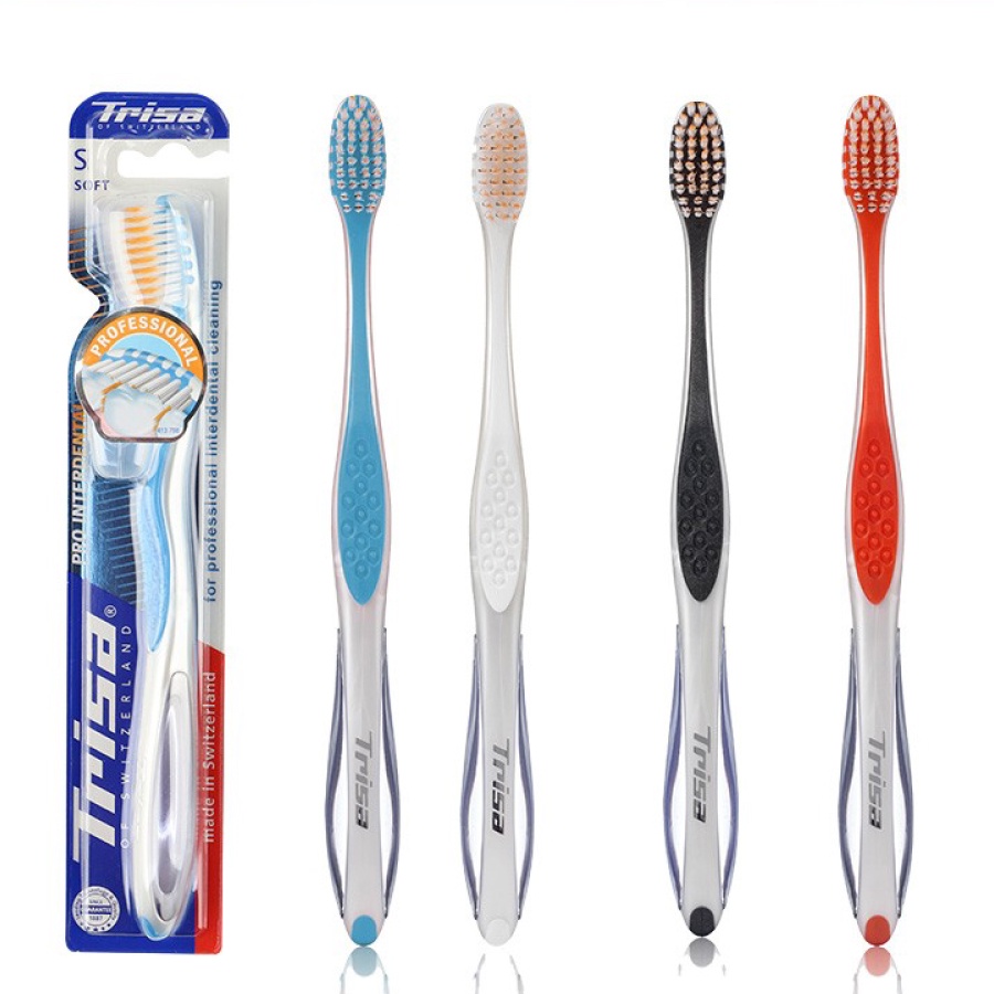 Combo 2 Bàn Chải Đánh Răng Lông Tơ Siêu Mềm Trisa Pro Interdental