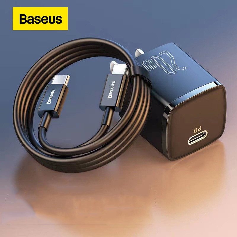 Củ sạc Baseus 20W USB C hỗ trợ sạc nhanh Type C PD cho IPp 14 13 12 Pro Max 11 Mini 8 Plus