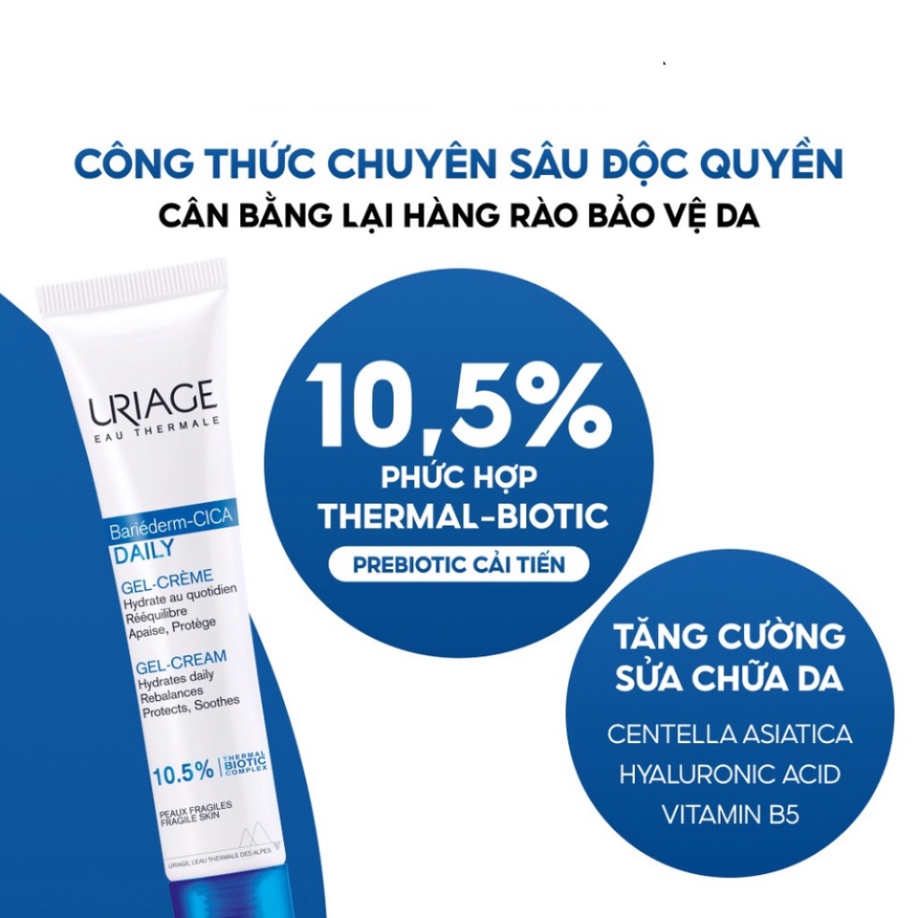 Kem làm dịu và phục hồi da tổn thương hằng ngày URIAGE BARIÉDERM-CICA DAILY GEL-CREAM 40ml