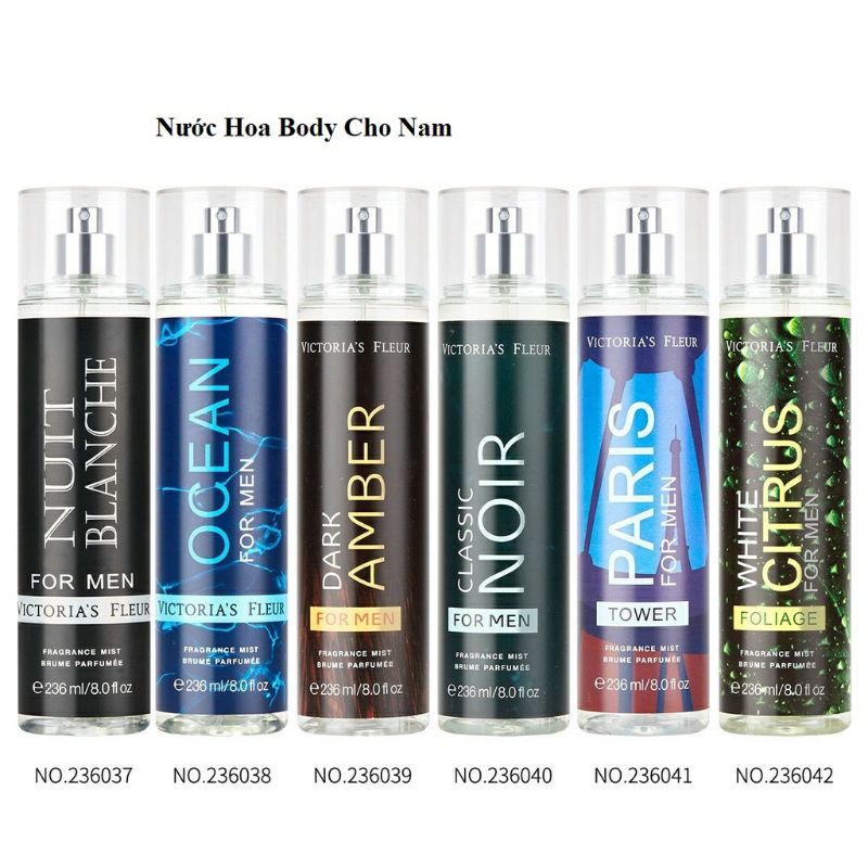 Xịt Thơm Body Mist Victoria Fleu 236Ml dành cho nam