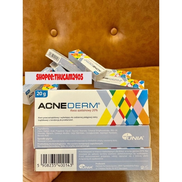 ACNE-DERM 20% Azelaic Kem Giảm Mụn ,Thâm ,  Ngăn Ngừa Nám ,Trắng Da
