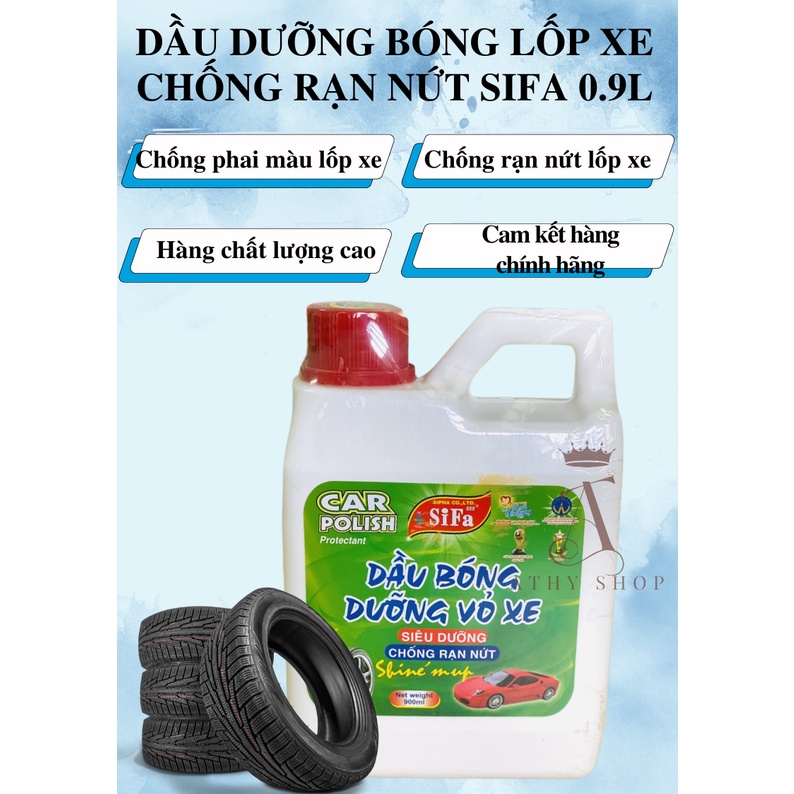 DUNG DỊCH DƯỠNG BÓNG LỐP XE CHỐNG RẠN NỨT SIFA 1L, dung dịch chăm sóc vỏ xe hơi xe máy ô tô, dầu đánh bóng lốp