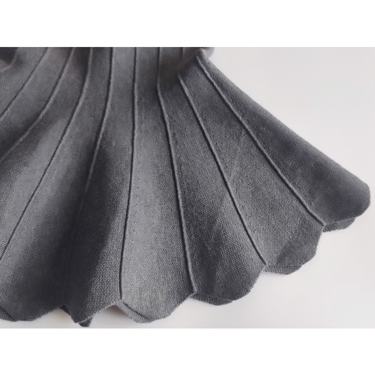 Chân Váy Dệt Kim Màu Đen / Xám Thời Trang Thu Đông Dành Cho Bé Gái 1-15 Tuổi