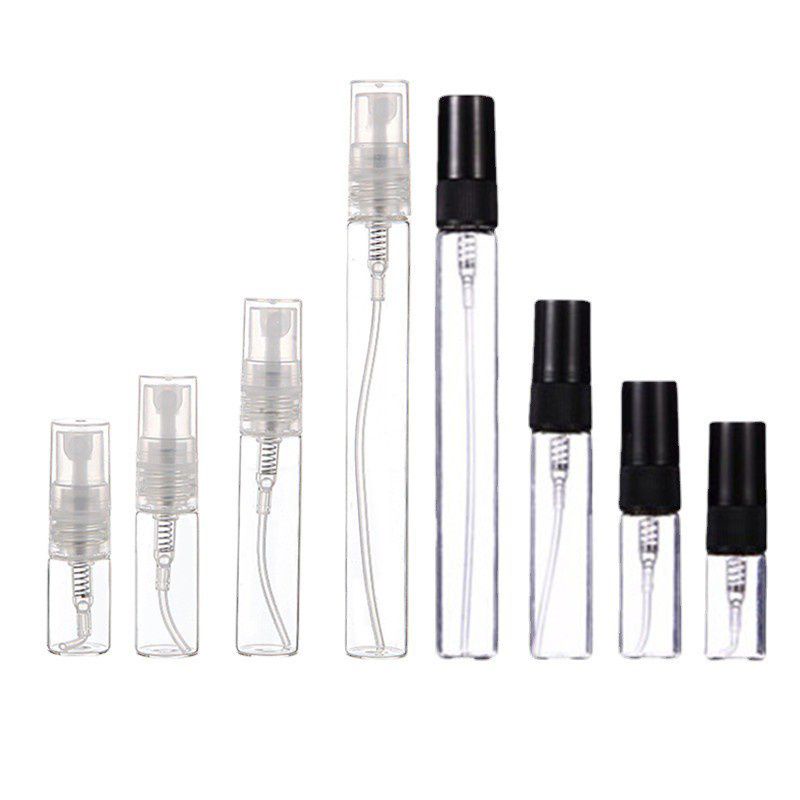Lọ thủy tinh Tròn mini 2ml, 3ml, 5ml, 10ml nắp nhựa - Chai chiết nước hoa thủy tinh ống xịt phun sương đựng nước hoa