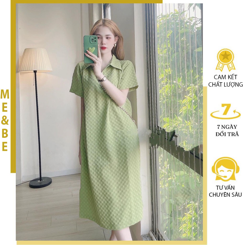ĐẦM SƠ MI DÁNG DÀI XẺ TÀ XỐP HÀN TRENDY TRẺ TRUNG CÁ TÍNH - VÁY BẦU CÔNG SỞ FREESIZE - ĐẦM BẦU MÙA HÈ