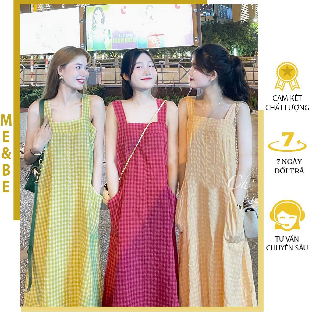 VÁY BẦU 2 DÂY KẺ 2 DÂY CÓ TÚI ĐỰNG TIỆN LỢI - ĐẦM BẦU ĐI BIỂN ĐẸP - VÁY BABYDOLL MÙA HÈ MẶC CỰC XINH