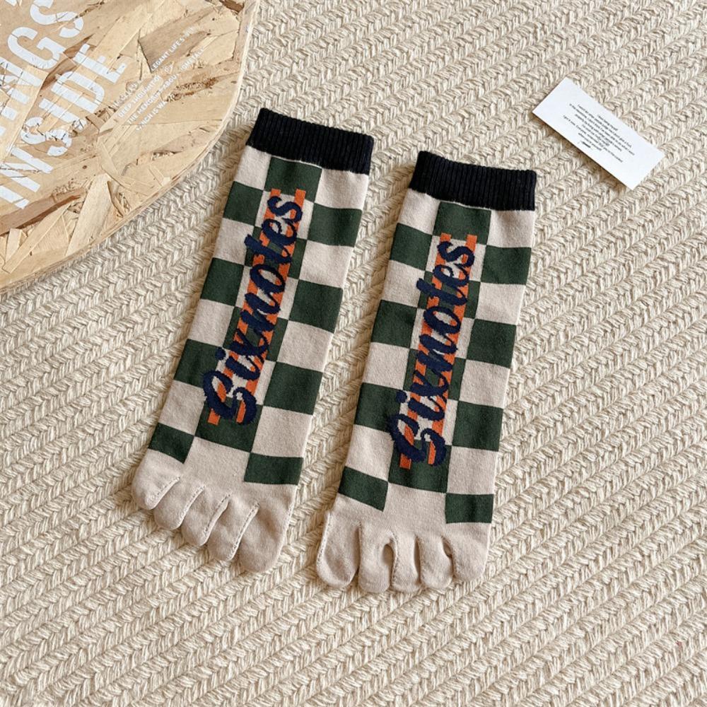 Vớ Cotton Năm Ngón Mềm Mại Co Giãn Họa Tiết Mặt Cười Cá Tính