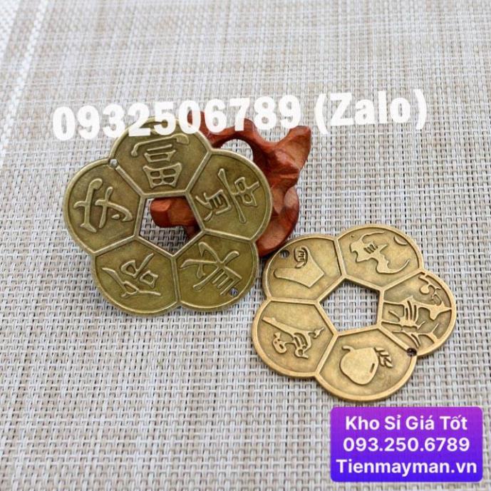 ⭐HÓT⭐ Đồng Xu Hoa Mai 5 Cánh Đồng Mạ Vàng Bỏ Bóp Ví Phong Thuỷ Tài Lộc May Mắn