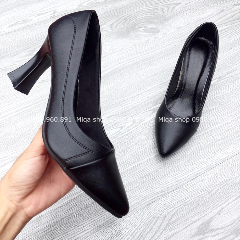 ❇️ Giày cao gót da mềm 5cm, 7cm hoạ tiết thêu cách điệu- Giày cao gót công sở Made in Việt Nam