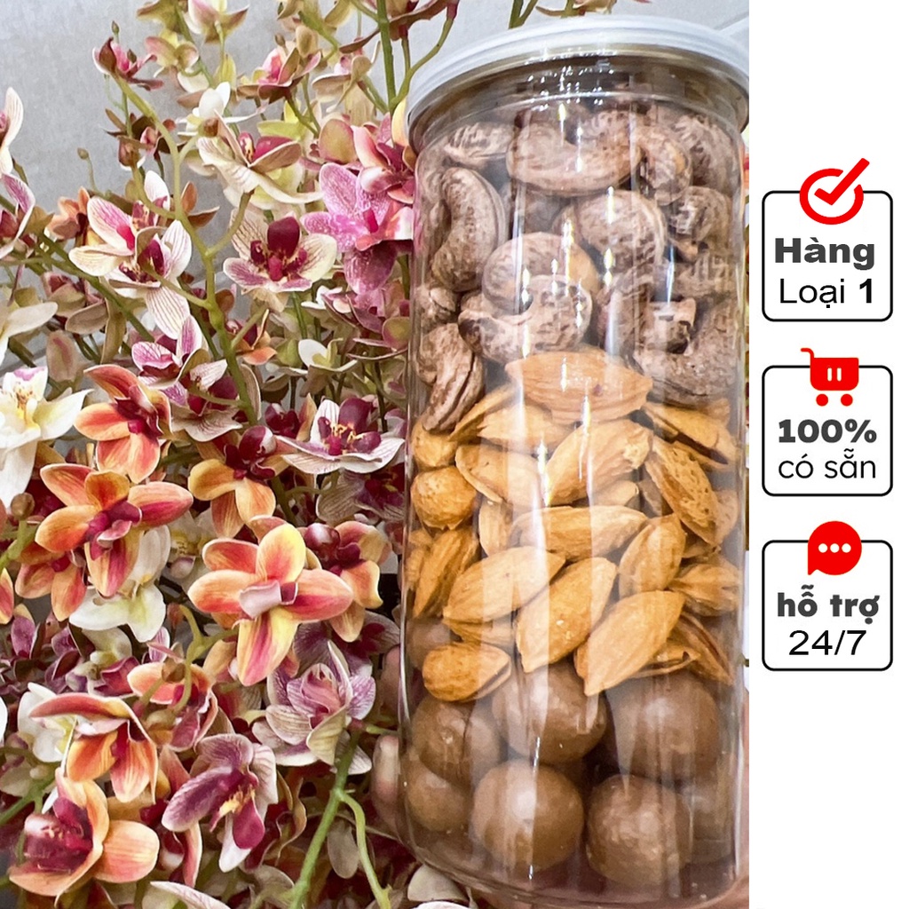 500gr Mix hạt dinh dưỡng còn vỏ (hạt điều, macca, hạnh nhân)
