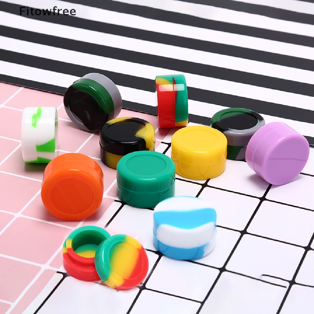 Fitw 1x silicone containers jars wax dab concentrate honey pots multi use slick 5ml FE