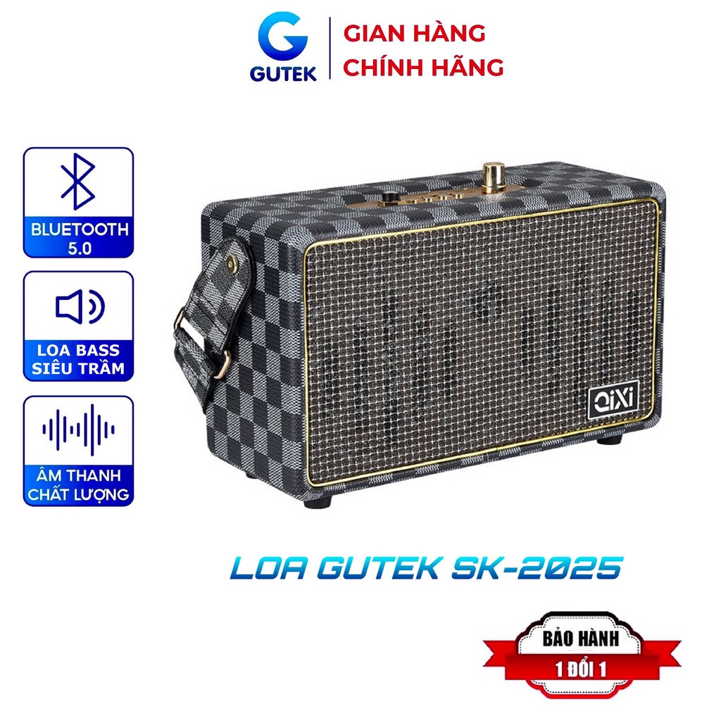 Loa bluetooth karaoke Gutek SK-2025 bass mạnh công suất lớn kèm micro nghe nhạc trầm ấm