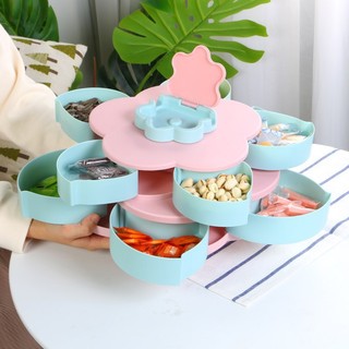 Khay Đựng Bánh Kẹo 2 Tầng Xoay 360 Độ Yoota,Khay Đựng Bánh Kẹo Tết Qúy Mão 2023