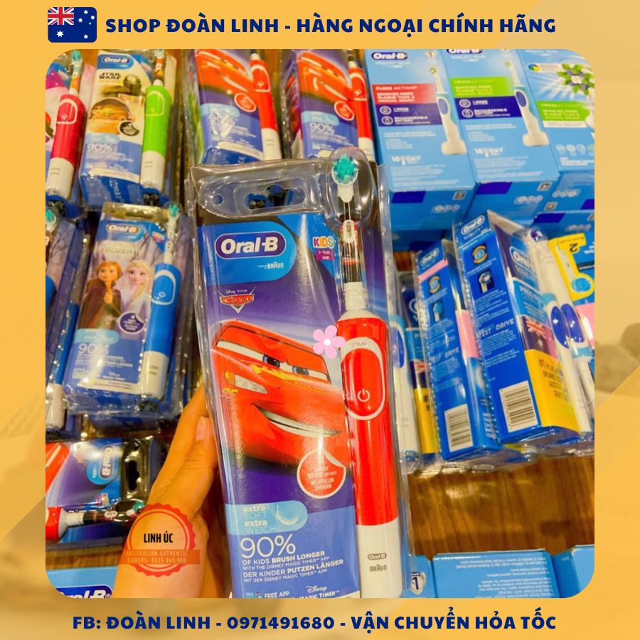Bàn Chải Điện Oral-B Vitality, Bàn chải điện Oralb Braun Vitality chính hãng trẻ em và người lớn, Mẫu mới, Hàng Úc