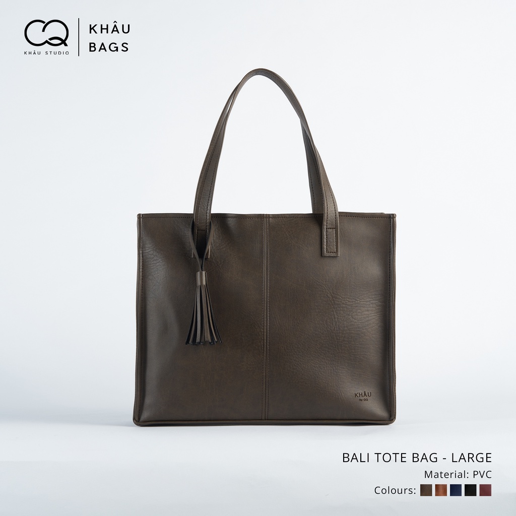 Túi tote da KHÂU BY CQ đeo chéo Bali (Size lớn) đựng vừa A4, Laptop